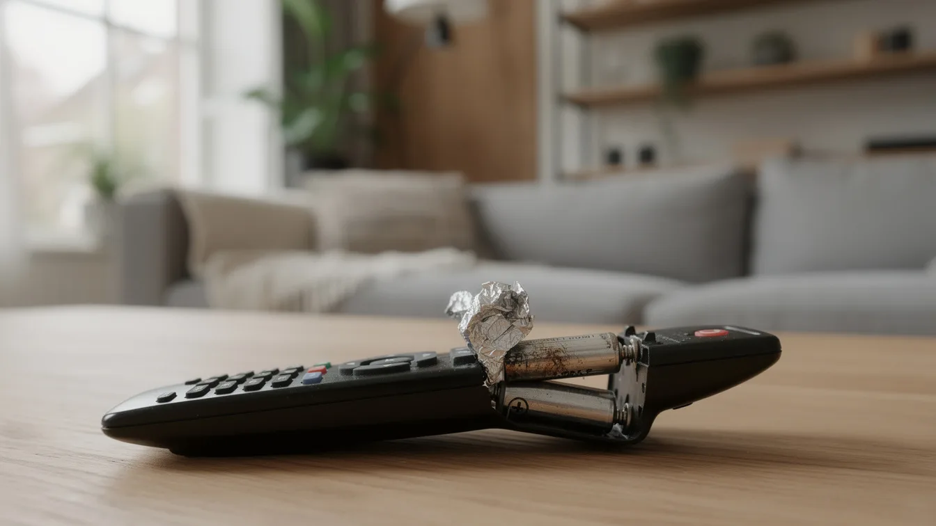 Aluminiumfolie op je afstandsbediening: De truc bij lege batterijen.